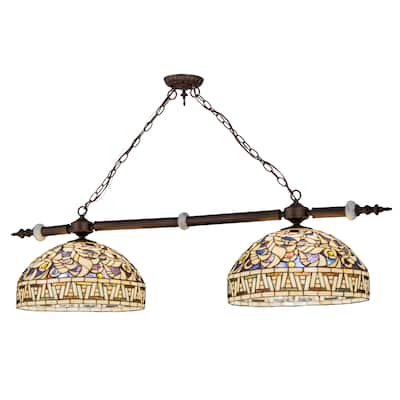 53 In. Long Cockatoo Feathers 2 Light Island Pendant