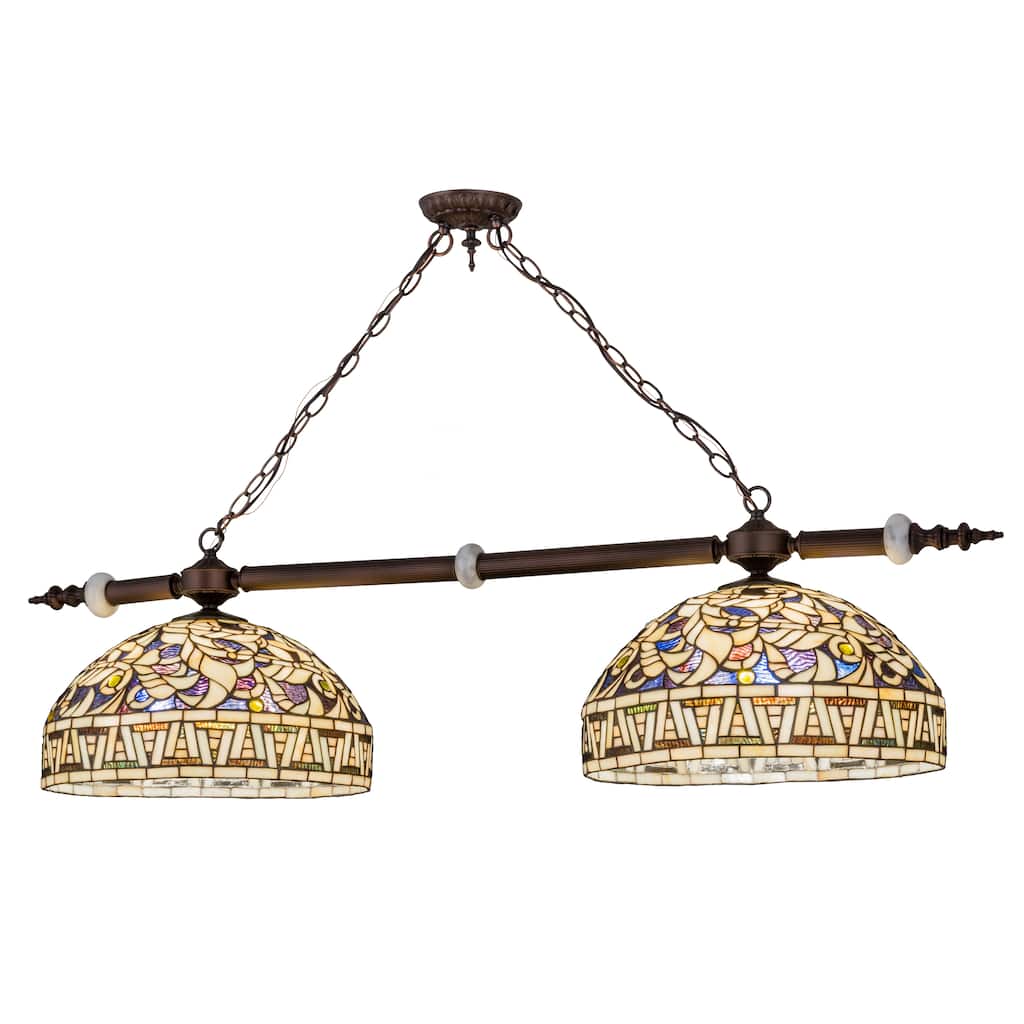 53 In. Long Cockatoo Feathers 2 Light Island Pendant