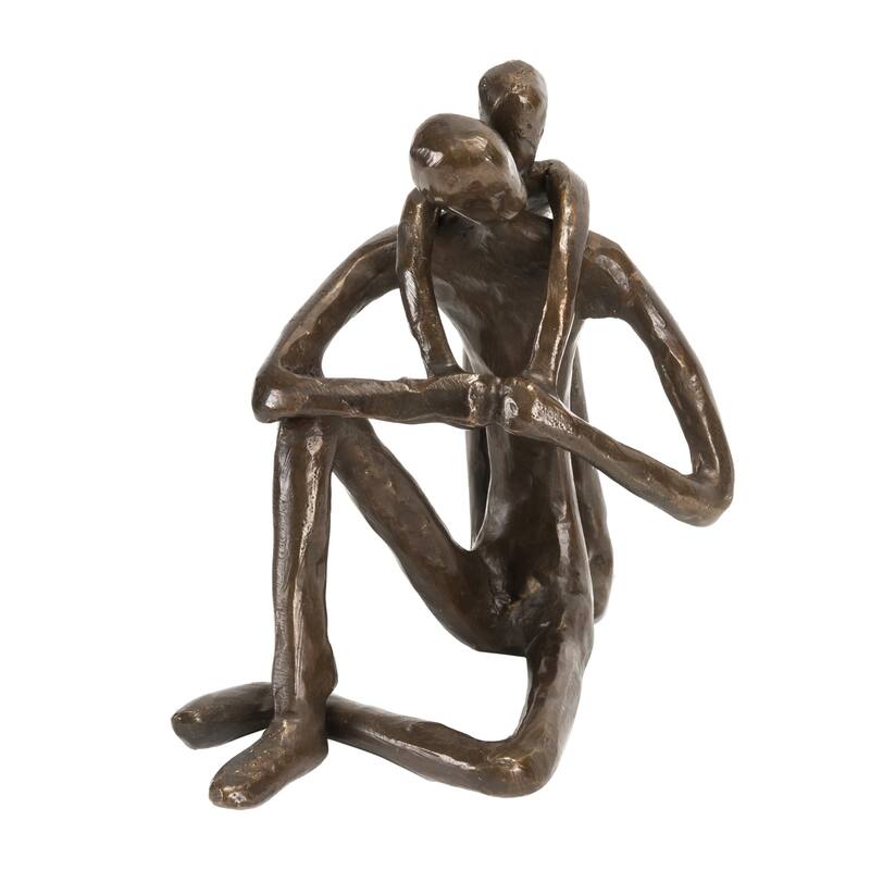 Child Embracing Father Handcrafted Sculptures - 7" - Bronze