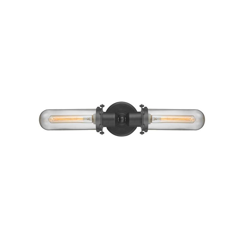 Innovations Lighting Centri 2 Light 22" Wide Bathroom Vanity Light - Matte Black / Clear