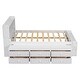 preview thumbnail 4 of 7, Full Size Platform Bed with Bookcase Headboard, Under Bed Storage Drawers and Bed End Storage Case, White