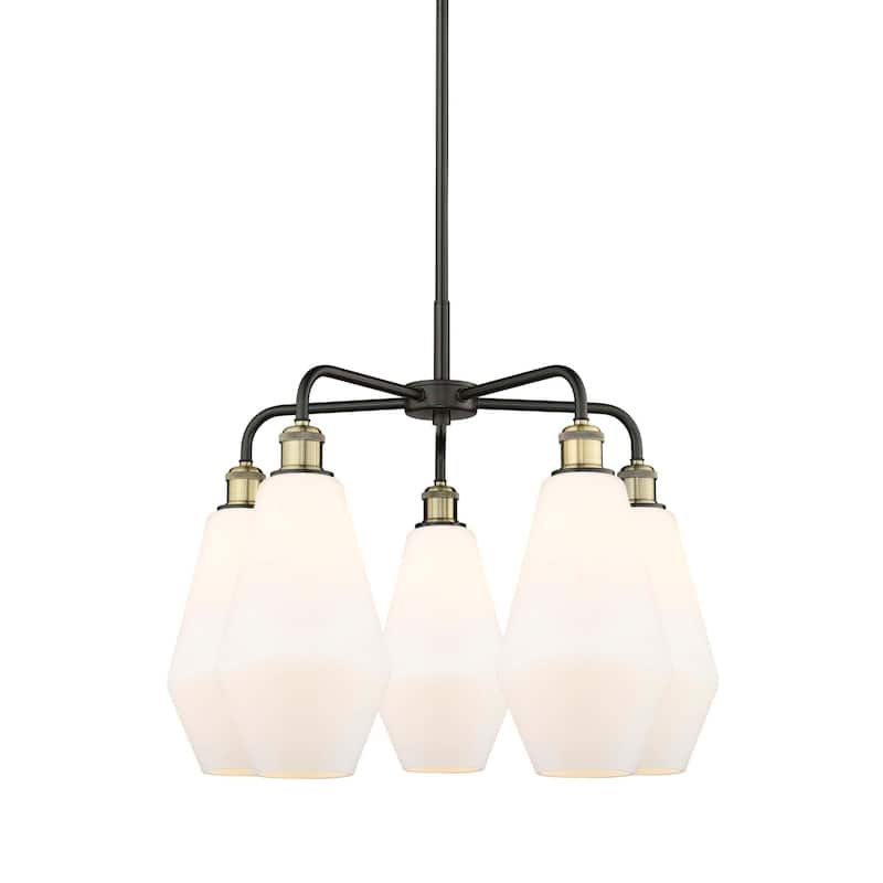 Innovations Lighting 516-5CR-20-25 Cindyrella Chandelier Cindyrella 5 - Black Antique Brass / Cased Matte White