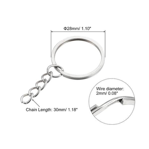 Split Keychain Rings, Round Key Holder w Chain for Keys Organization