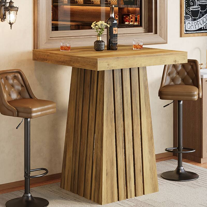 37.8 Inches Square Bar Table, Counter Height Pub Table for Home, Kitchen, Living Room - 31.5" L x 31.5" W x 37.8" H