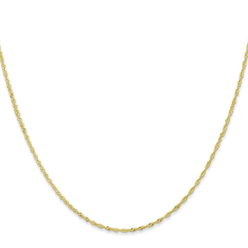 Curata 10k Yellow Gold 9-inch 1.1mm Diamond-cut Singapore Chain Anklet Ankle Bracelet for Women