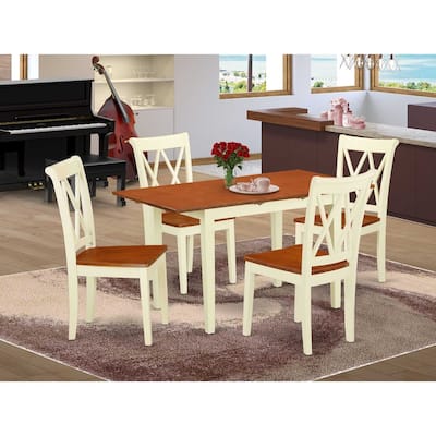 Vintage Dinette Set for 4 - 5 Piece Dining Set with Table & Chairs - 32x54 Inch Rectangle Table