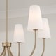preview thumbnail 3 of 2, 37.25" W x 26.5" H 6-Light Transitional Chandelier with Tapered Soft White Glass - 37.25"W x 33.25"H