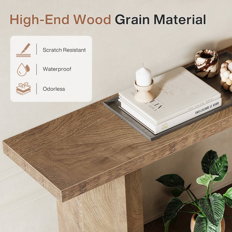 71-Inch Long Console Table for Entryway, 2-Tier Couch Table Behind Sofa - 11.81"D x 70.86"W x 31.5"H