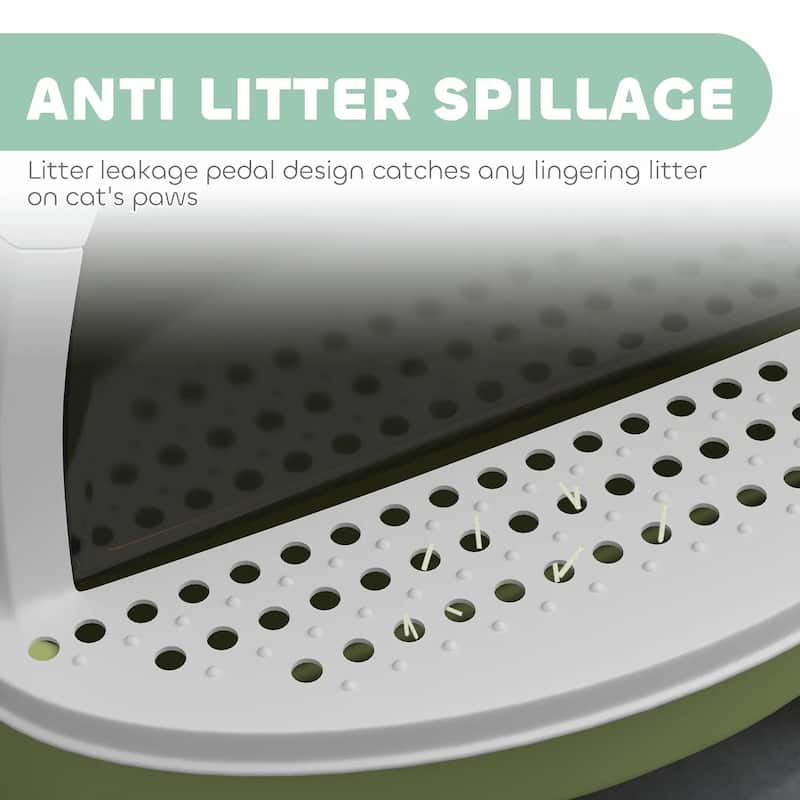Green Cat Litter Box with Lid