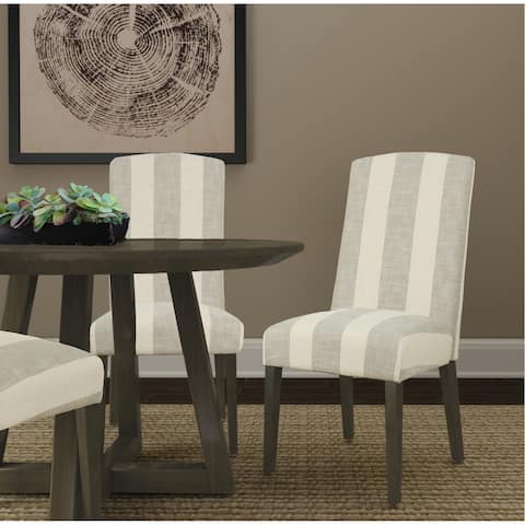 HomePop Curved Back Parsons Chair - Grey Stripe (set of 2)