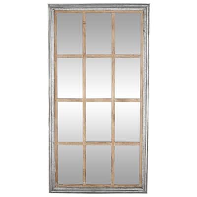 Metal Window Pane Inspired Wall Mirror - Brown - Roche River Decor