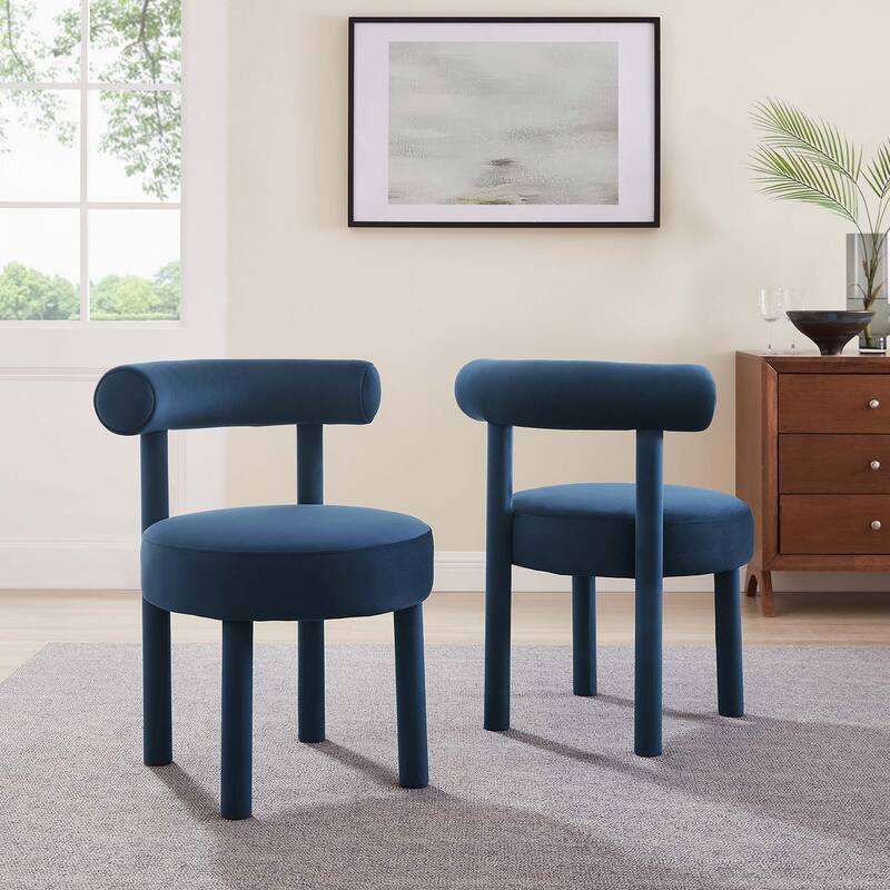 Toulouse Performance Velvet Dining Chair - Set of 2 - Blue