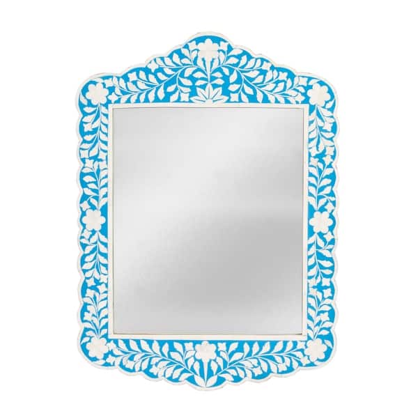 slide 1 of 1, Vivienne Bone Inlay Wall Mirror Blue/Antique White