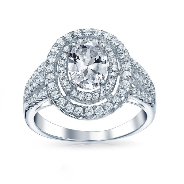 1CT Halo Oval Solitaire AAA CZ Engagement Ring 925 Sterling Silver. Opens flyout.