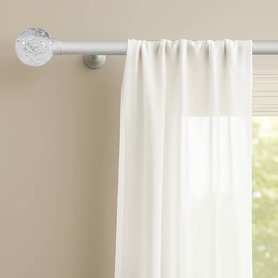 Clear Ball Bubbles Silver Modern Curtain Rod For Windows (66" - 120") - 66" - 120" inches