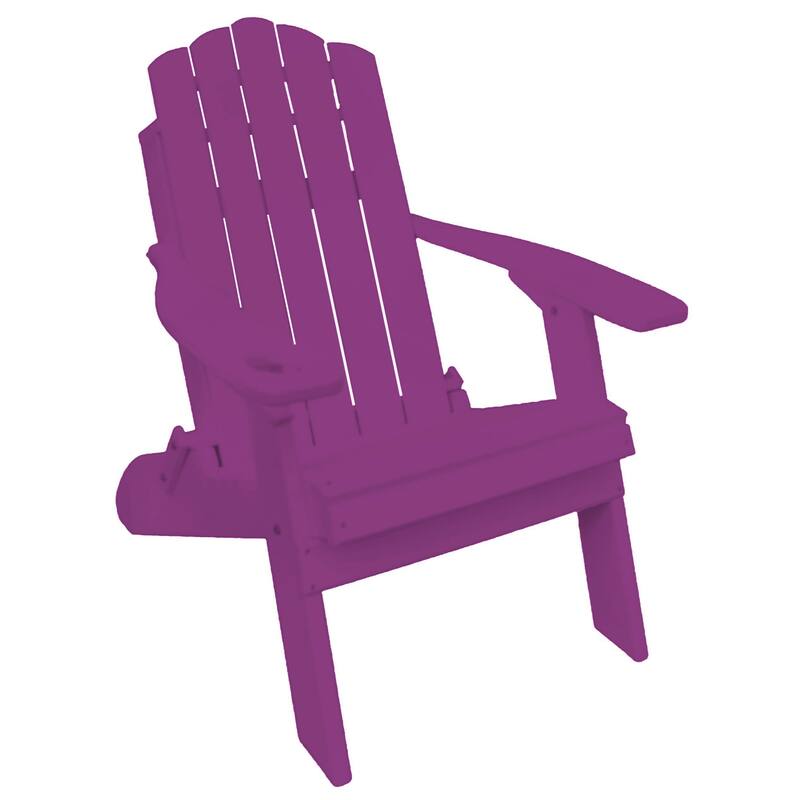 Country Classics Collection Poly Lumber Folding Adirondack Chair - Bright Purple