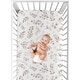 preview thumbnail 4 of 4, Floral Leaf Boy Girl Fitted Crib Sheet - Ivory Cream Beige Taupe White Gender Neutral Boho Watercolor Botanical Flower Woodland