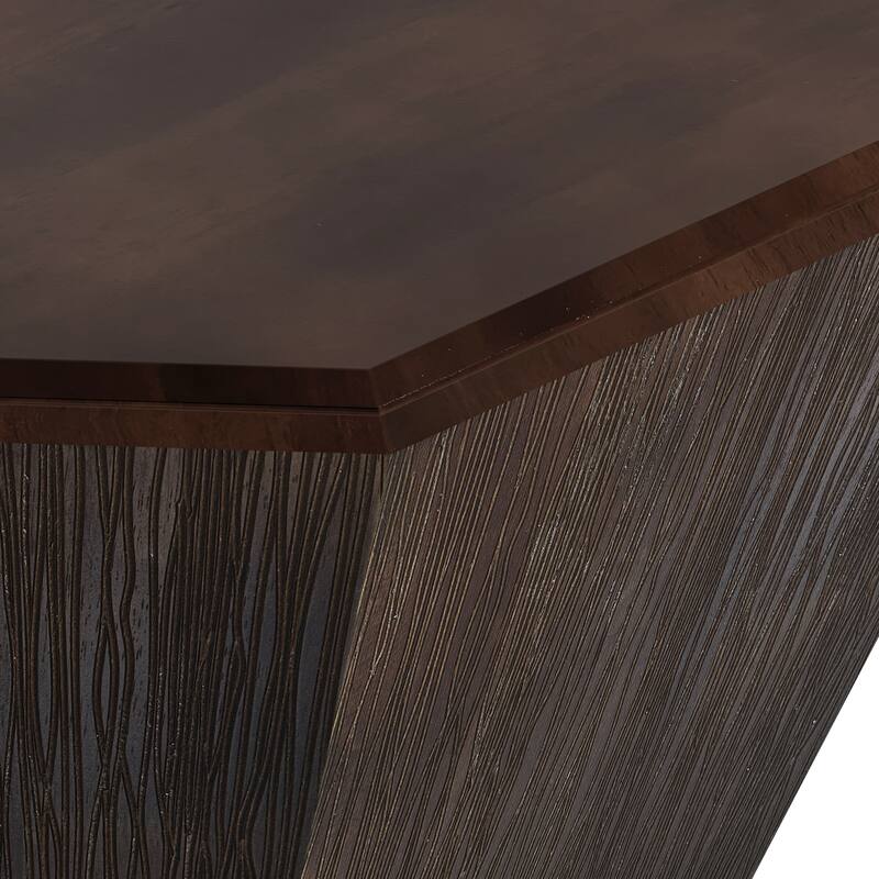 31.5" Octagonal Rubber Wood Coffee Table for Living Room, Bedroom