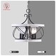 preview thumbnail 10 of 24, Chichoice 16" Drum 5 - Light Farmhouse Wood Chandelier, Height Adjustable Pendant Light for Kitchen Island