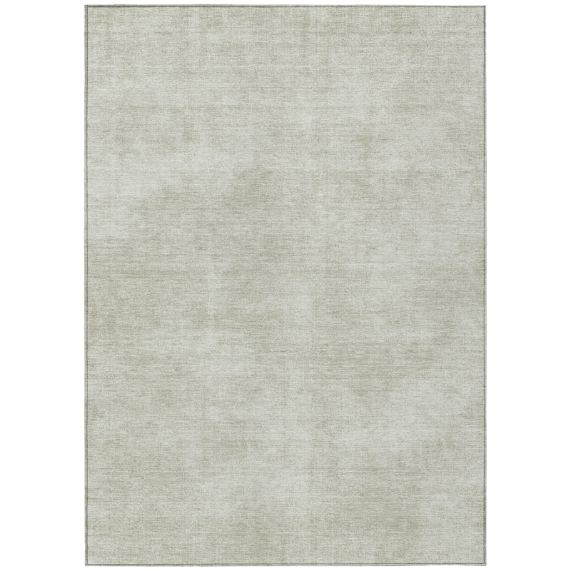 Machine Washable Indoor/ Outdoor Simple Solid Chantille Rug