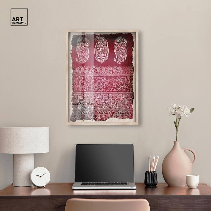 Burgundy Stamps Shadowbox by Art Remedy