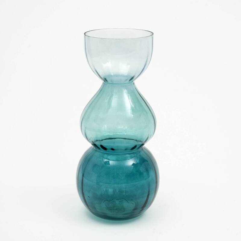 Opulent Bauble Glass Vase - Elegant 6.5x14 Inch Statement Piece