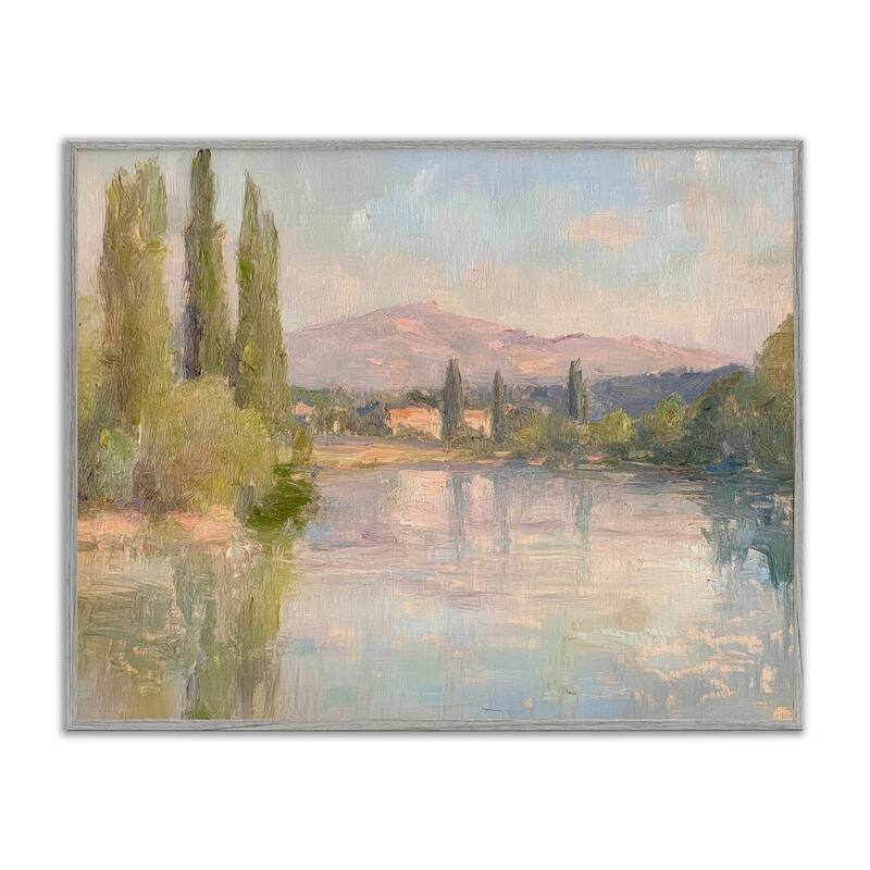 Stupell Place By The Lake Framed Giclee Art Design By Petal Prints Design - 20 x 16 - Grey
