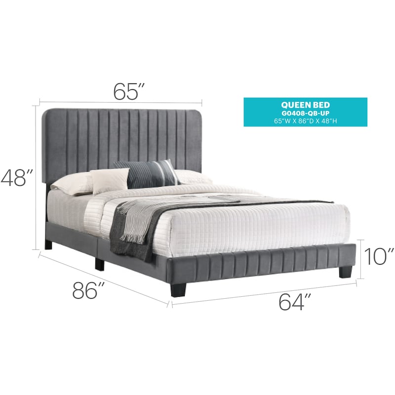 Gray Queen Bed with Contemporary Style, Sleek Finish and Spacious Frame for Comfortable and Elegant Bedroom Retreats