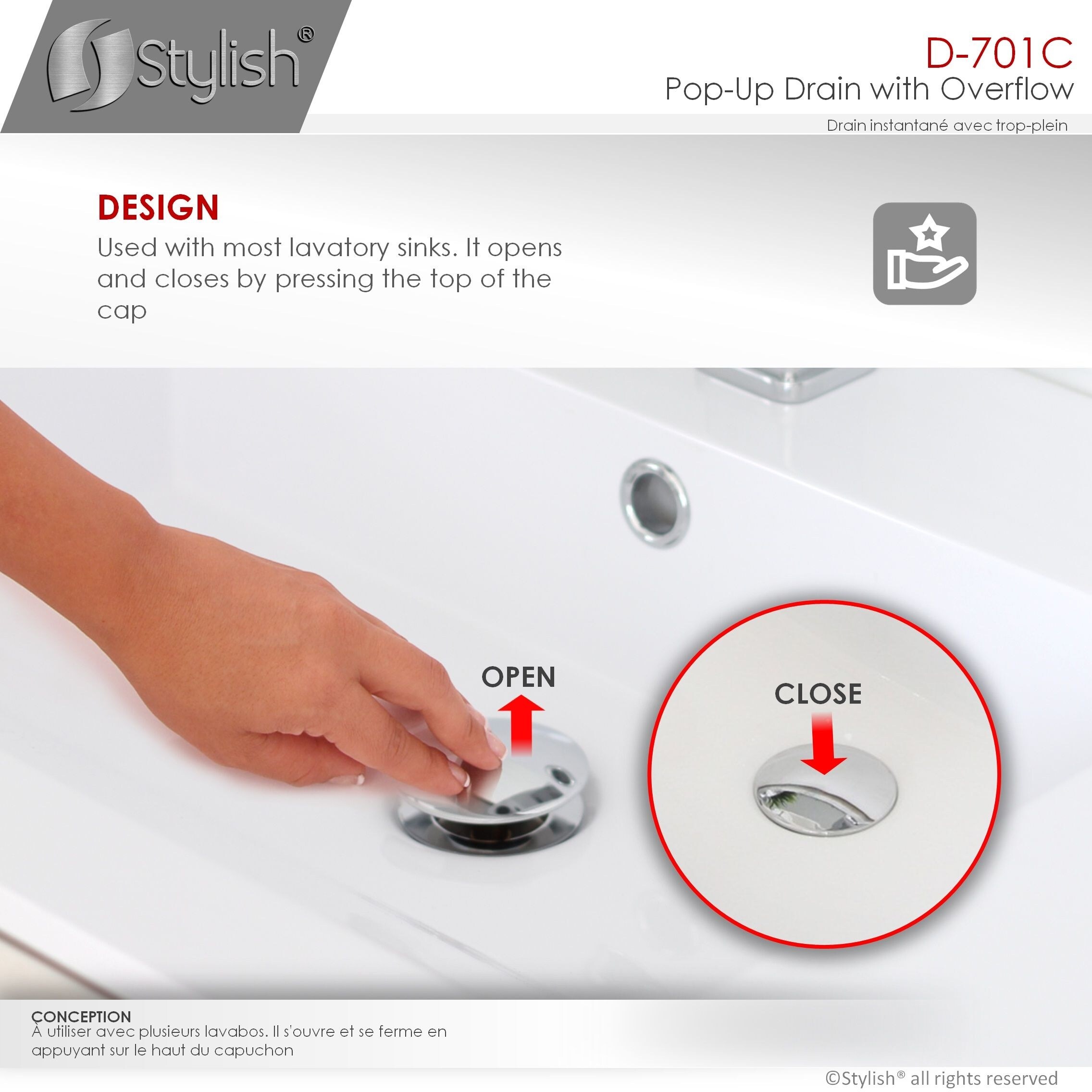 STYLISH CapFlow Drain Cover 3.5 inch Opening - On Sale - Bed Bath