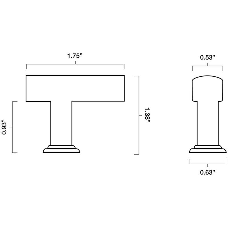 Hapny Home M30 Mod 1-3/4" Long Solid Metal Luxe Modern Offset T Bar