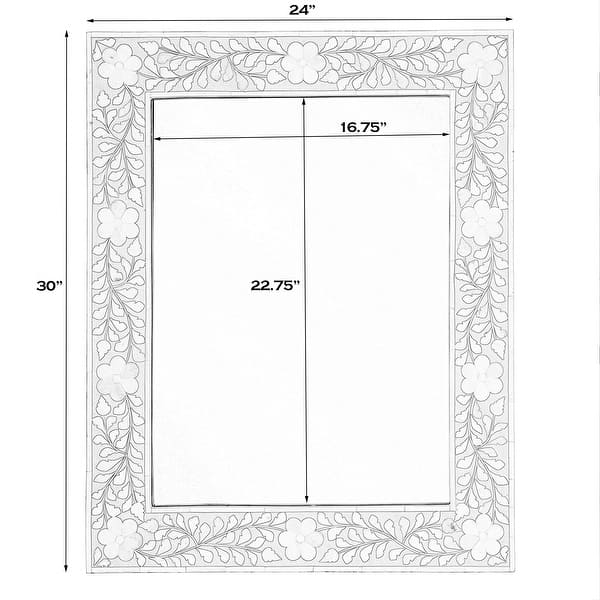 slide 2 of 3, Handmade Butler Vivienne Pink Bone Inlay Wall Mirror (India) - Off-White Off-White/Pink