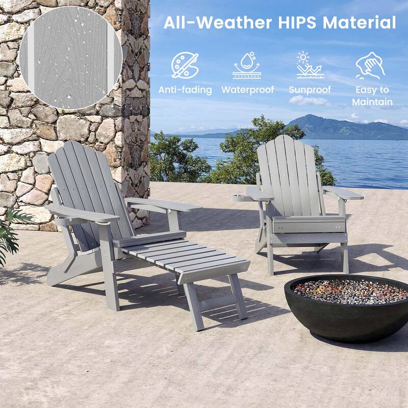 Costway Patio Adirondack Chair All-Weather HIPS Lounge Chair with - See Details