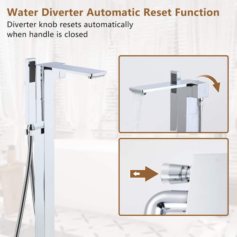 Freestanding Bathtub Faucet With Hand Shower Tub Faucets Floor Mount Tub Filler