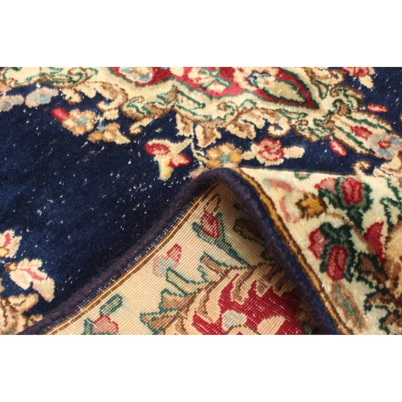 ECARPETGALLERY Hand-knotted Antalya Vintage Dark Navy Wool Rug - 3'9 x 7'0