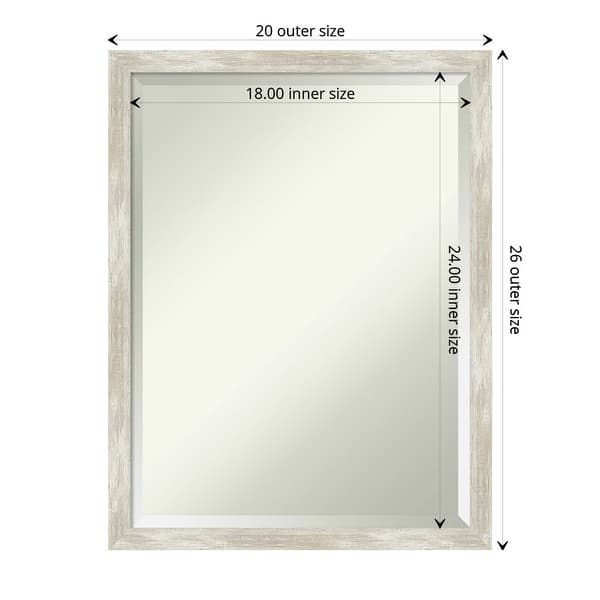 dimension image slide 3 of 12, Beveled Bathroom Wall Mirror - Crackled Metallic Frame