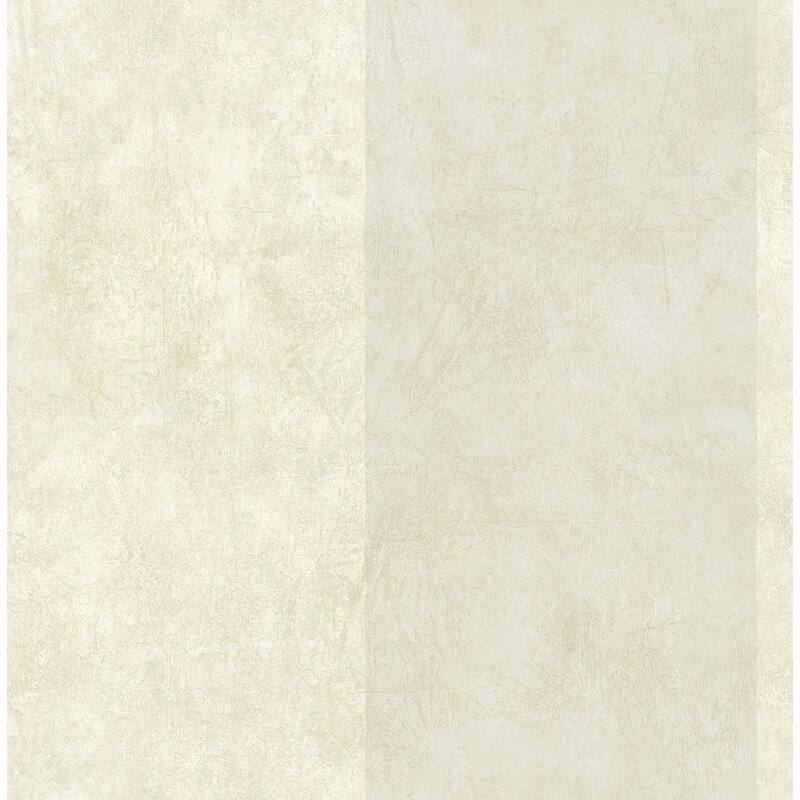 Seabrook Designs Dimaro Faux Stripe Unpasted Wallpaper - 20.5 in W x 33 ft. L - Metallic Cream & Almond