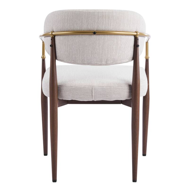 Christopher Knight Home - GlamCore Modern Upholstered Metal Base Dining Chairs with Gold Accents