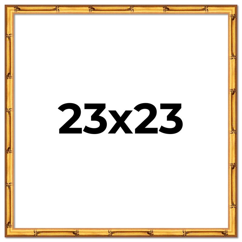 23x23 Frame Gold Bamboo Picture Frame Modern Photo Frame Includes UV Acrylic Shatter Guard Front Acid Free Foam Backing Board