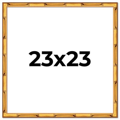 23x23 Frame Gold Bamboo Picture Frame Modern Photo Frame Includes UV Acrylic Shatter Guard Front Acid Free Foam Backing Board