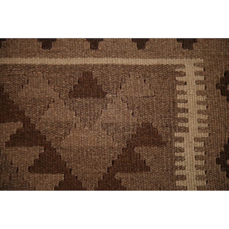 Reversible Kilim Rug Hand-woven Wool Foyer Carpet - 3'3" x 5'0"