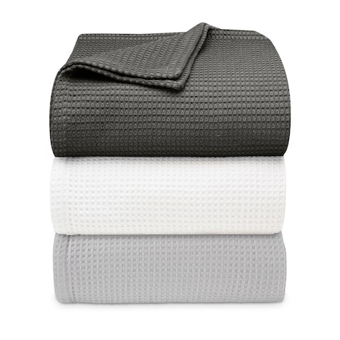 Vera Wang Waffleweave Cotton Blanket