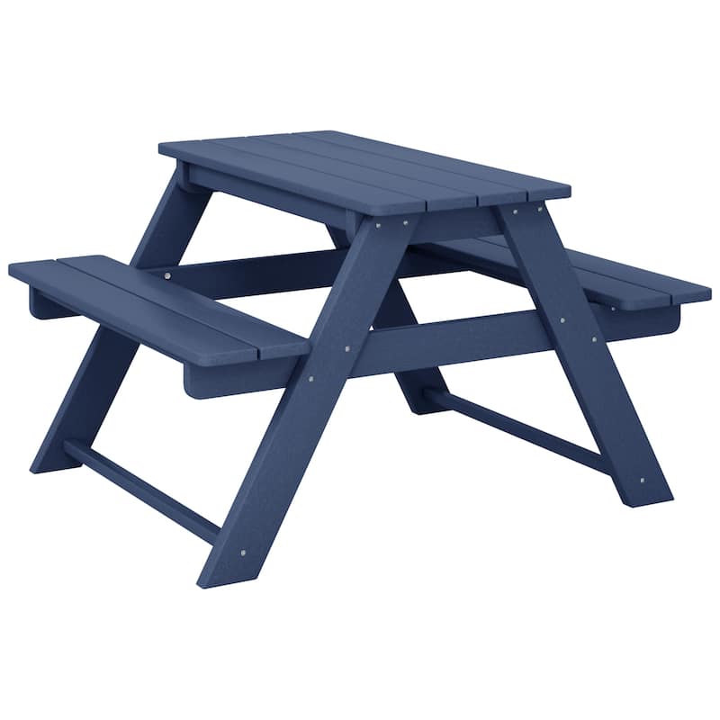 Laguna Kids Outdoor Poly Picnic Table - Navy Blue