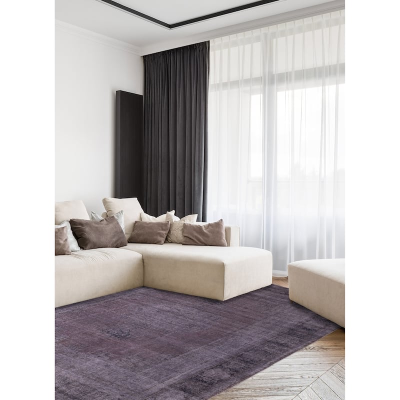 ECARPETGALLERY Hand-knotted Color Transition Dark Burgundy Wool Rug - 9'6 x 12'9