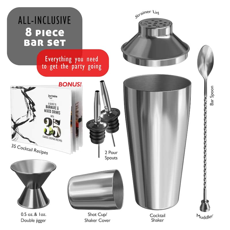 JoyTable Bartender Kit - Cocktail Set Kit - Bartender Drink Mixer Shaker Bar Tool Set