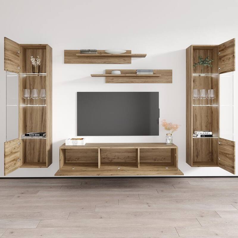 Strick & Bolton Hadi 5-piece Wall-mounted Entertainment Center Set