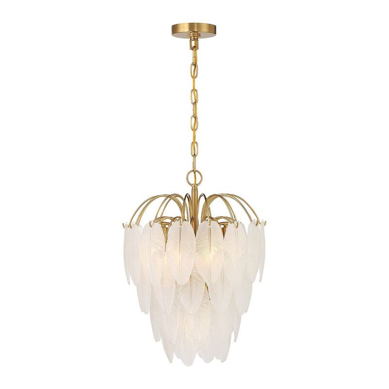 Warm Brass Five Light Chandelier from the Boa Collection