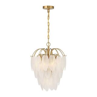 Warm Brass Five Light Chandelier from the Boa Collection
