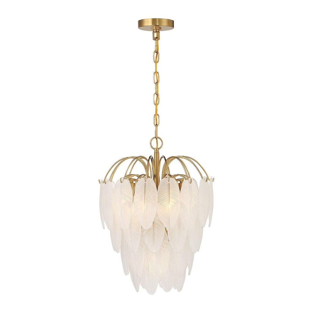 Warm Brass Five Light Chandelier from the Boa Collection
