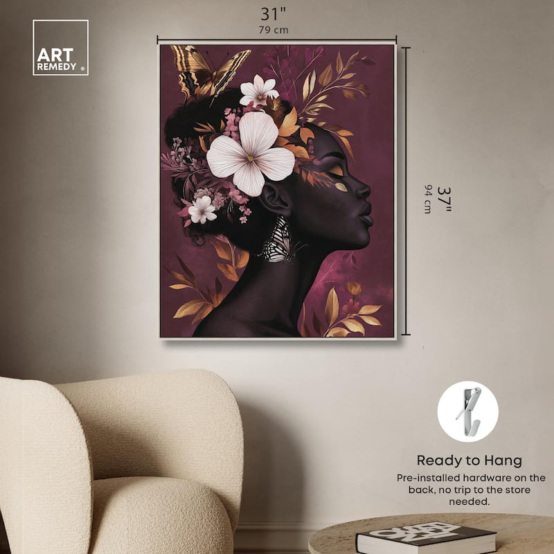 She Blooms in Darkness I Canvas by Art Remedy