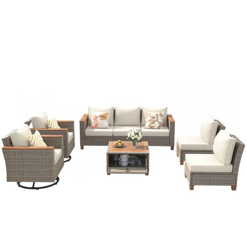 8-Piece Wicker Outdoor Patio Furniture Set